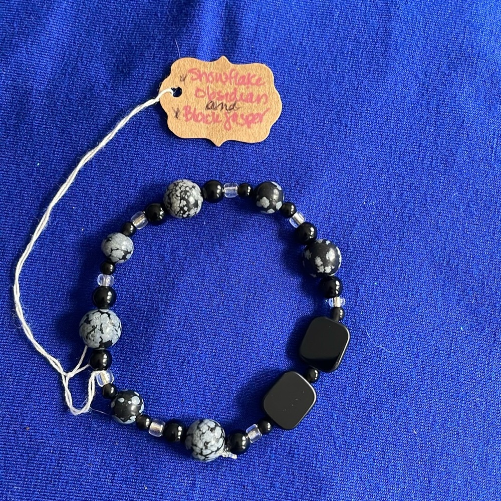 Black jasper stretch bracelet